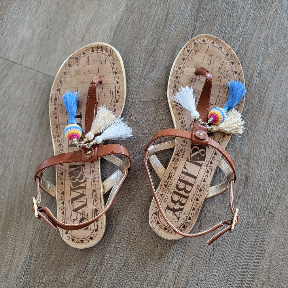 Sam & Libby Flat Strappy Boho Hippie Sandals Size 6-1/2